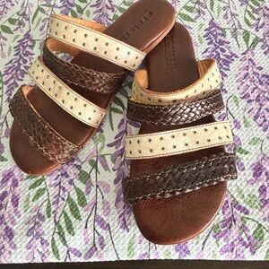 Bed Stu Brown and Cream Sandals